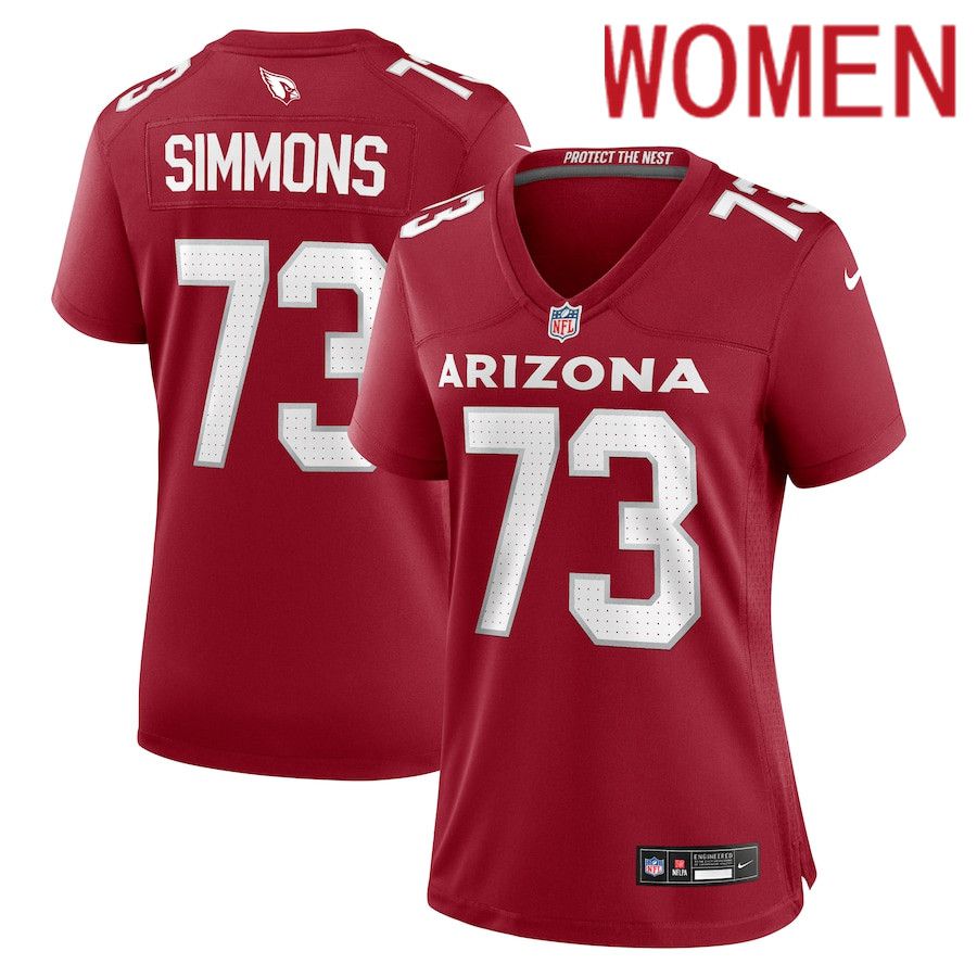 Women Arizona Cardinals #73 Lachavious Simmons Nike Cardinal Team Game NFL Jersey->->